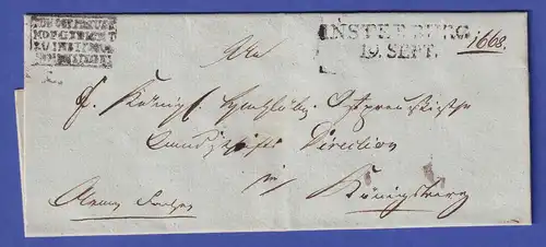 Ostpreußen Brief mit Zweizeiler INSTERBURG nach 1817 (1818 ?)