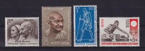 Indien 1969 Mahatma Gandhi Mi.-Nr. 481-484 postfrisch **