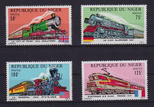 Niger 1975 Dampflokomotiven Mi.-Nr. 460-463 postfrisch **