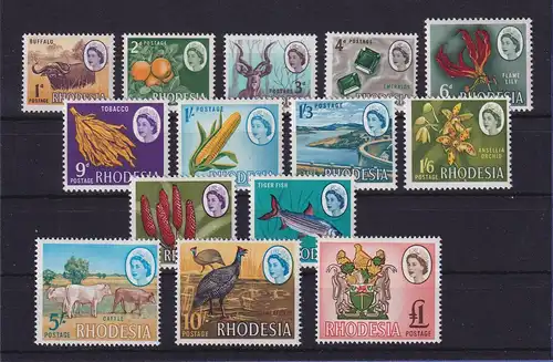Rhodesien 1966 Landestypische Motive Mi.-Nr. 24-37 postfrisch **