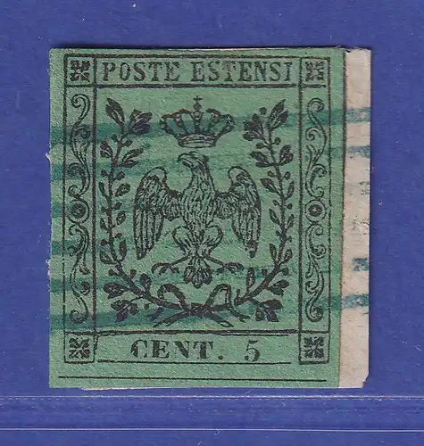 Alt-Italien Modena 5 Centesimi 1852  Mi.-Nr. 1 II  O auf Briefstück