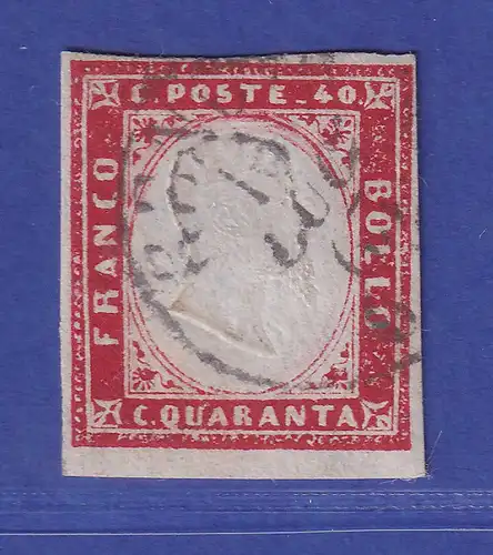 Alt-Italien Sardinien 40 Centesimi 1860 Mi.-Nr. 13 a gestempelt