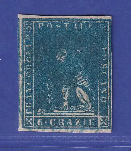Alt-Italien Toskana 6 Crazie 1857  Mi.-Nr. 15  gestempelt, satter Druck