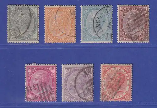 Italien 1863 König Viktor Emanuel II. Mi.-Nr. 16-22 kpl. Satz gestempelt