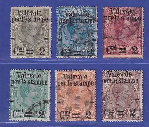Italien 1890 Zeitungsmarken mit Aufdruck  Mi.-Nr. 61-66 gestempelt