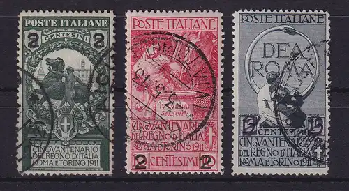 Italien 1913 Geeintes Königreich Italien mit Aufdruck Mi.-Nr. 107-109 I  O