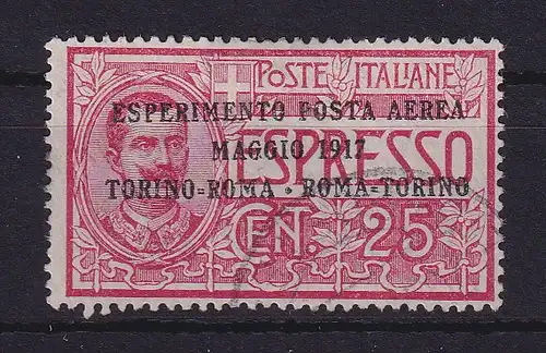 Italien 1917 Flugpostmarke mit Aufdruck  Mi.-Nr. 126 gestempelt