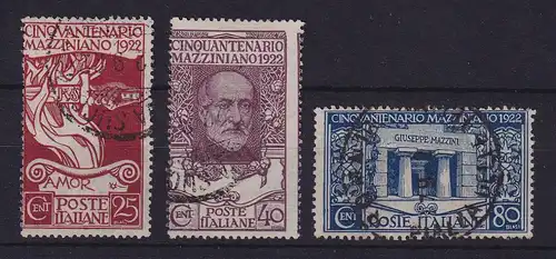 Italien 1922 Giuseppe Mazzini  Mi.-Nr. 157-159 gestempelt