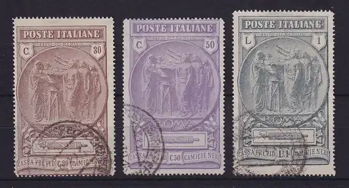 Italien 1923 Fürsorgekasse der Nationalmiliz Mi.-Nr. 183-185 gestempelt