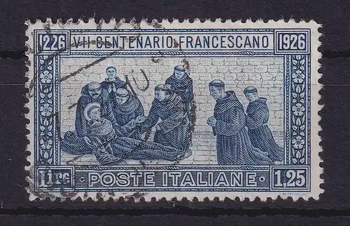 Italien 1926 Franz von Assisi Einzelwert 1.25 Lire  Mi.-Nr. 238 B gestempelt