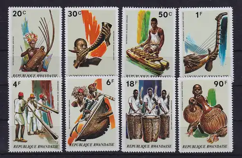 Ruanda 1973 Traditionelle Musikinstrumente Mi.-Nr. 558-565 postfrisch **