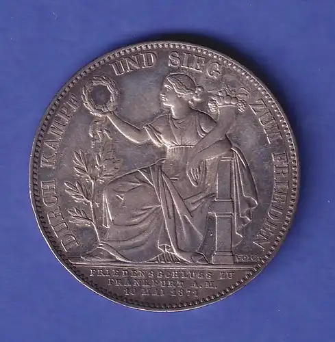 Bayern König Ludwig II. Silbermünze Siegestaler 1871 vz, schöne Patina ! 