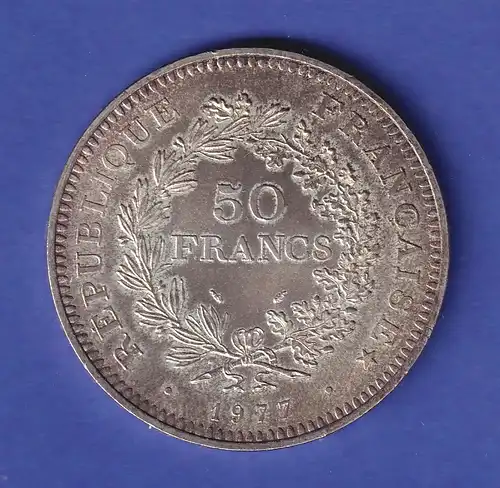 Frankreich Silbermünze 50 Franc Herkulesgruppe 1977 30gAg900 vz