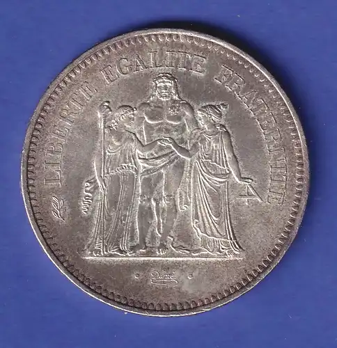 Frankreich Silbermünze 50 Franc Herkulesgruppe 1977 30gAg900 vz