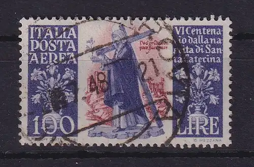 Italien 1948 Flugpostmarke Katharina von Siena 200 Lire Mi.-Nr. 744 gestempelt