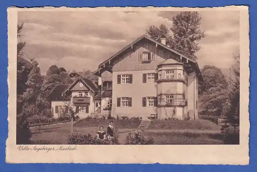AK Bayern Miesbach Villa Augsberger gelaufen 1925