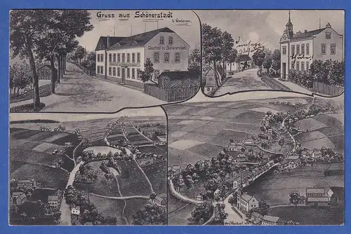 AK Sachsen Gruss aus Schönerstadt, bei Oederan  4 Ansichten, gel. 1916