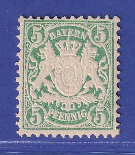 Bayern Wappen 5 Pfennig bläulichgrün Mi.-Nr. 38 a ungebraucht *