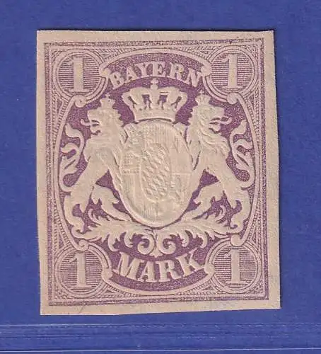 Bayern Wappen 1 Mark violett Mi.-Nr. 30 a ungebraucht * gepr. SCHMITT BPP