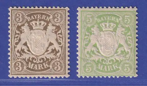 Bayern Wappen 3 und 5 Mark Mi.-Nr. 69 x und 70 x postfrisch **