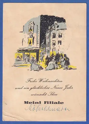 Österreich 1954 CHRISTKINDL - Karte mit EF Weihnachten 1S nach Eisenerz / Linz