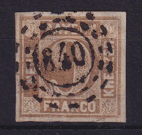 Bayern 9 Kreuzer braun Mi.-Nr. 11 mit OMR 840 Gleisweiler
