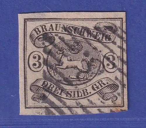 Braunschweig 1853 Wappen 3 Sgr. mattrosa Mi.-Nr. 8 a  gestempelt