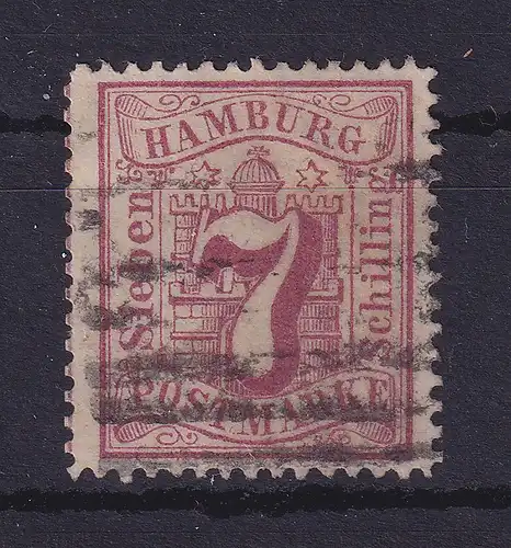 Hamburg 1865 Wertziffer 7 Schillinge Mi.-Nr. 19  gestempelt