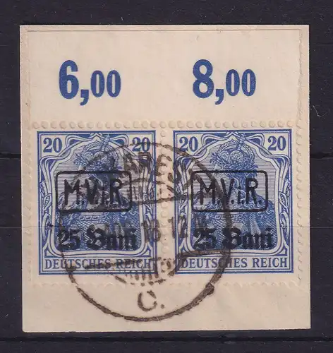 Dt. Besetzung 1.Weltkrieg Rumänien 1918 Mi.-Nr. 2 POR  Paar auf Briefstück