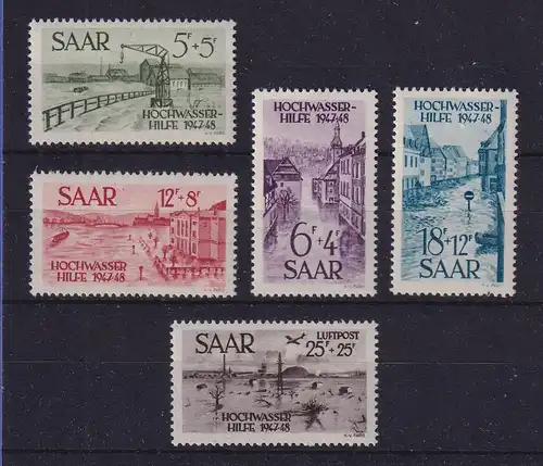 Saarland 1948 Hochwasserhilfe Mi.-Nr. 255-259 postfrisch **
