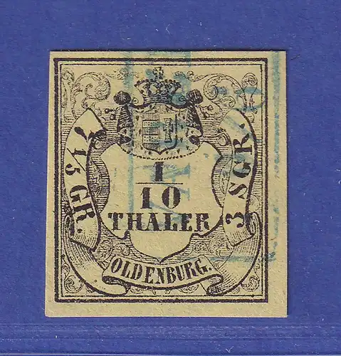 Oldenburg 1852 Wappen 1/10 Taler Mi.-Nr. 4 a gestempelt gepr. Köhler