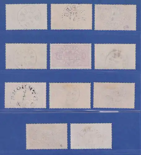 Schweden 1881 Dienstmarken gez. 13  Mi.-Nr. 1-11 B Satz kpl. gestempelt