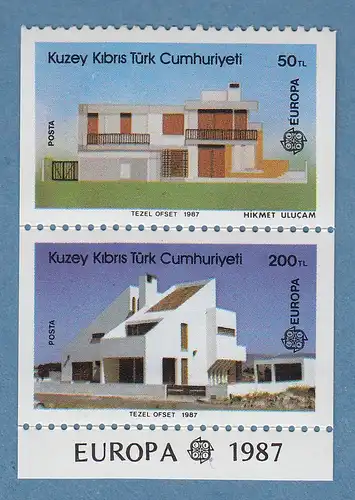 Türkisch-Zypern 1987 EUROPA moderne Architektur Häuser Mi.-Nr. 205-06 B ** 