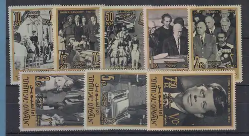 Umm Al Qiwain 1965 John F. Kennedy Mi.-Nr. 30-37A ** / MNH 