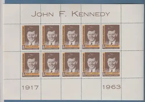 Dominikanische Republik John F. Kennedy Mi.-Nr. 842 Kleinbogen ** / MNH 