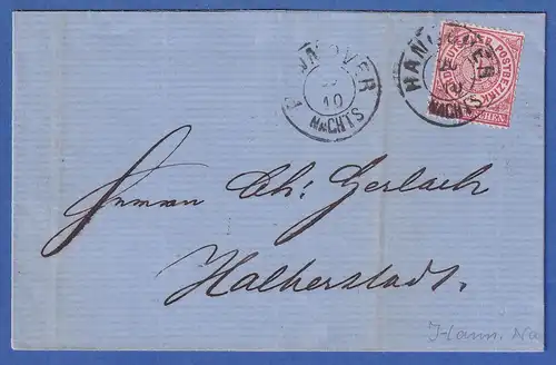 Norddeutscher Bund 1 Gr. Mi.-Nr. 16 auf Brief von Hannover nach Halberstadt