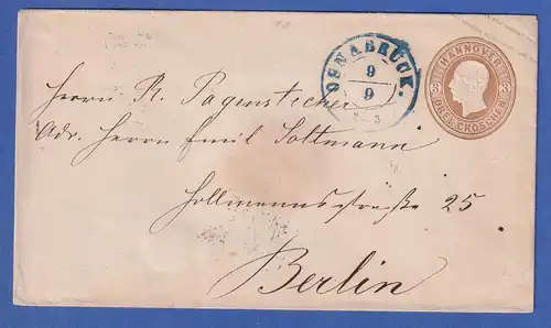 Hannover Ganzsache 3Gr. Umschlag U10 II gel. ab OSNABRÜCK nach Berlin