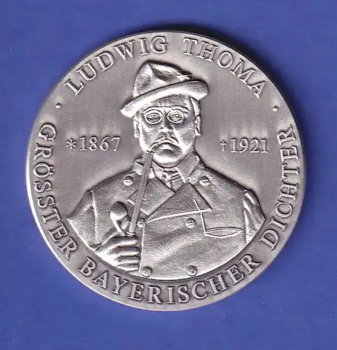Schöne Silber-Medaille Ludwig Thoma - Größter Bayerischer Dichter