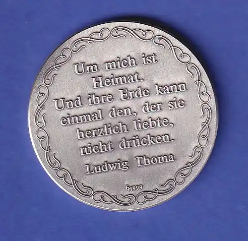 Schöne Silber-Medaille Ludwig Thoma - Größter Bayerischer Dichter