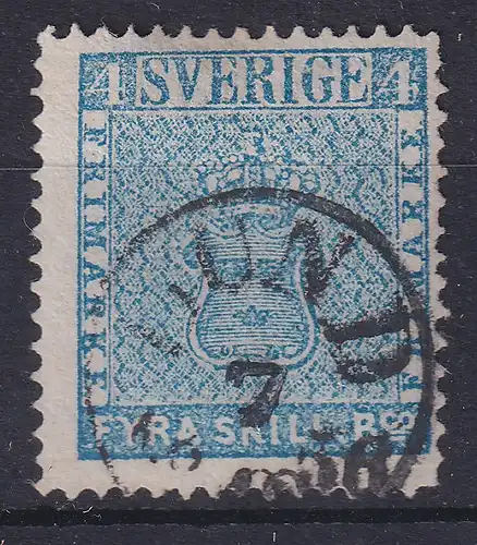 Schweden 1855 Freimarke 4 Sk. blau Mi.-Nr. 2a gestempelt LUND 