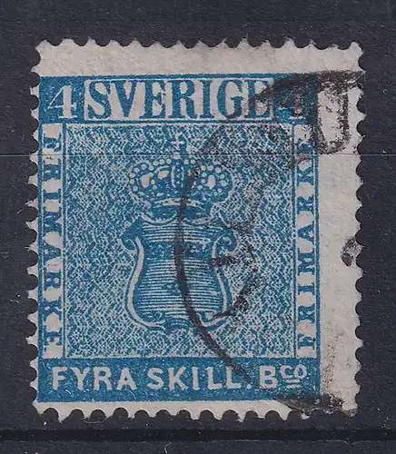 Schweden 1855 Freimarke 4 Sk. blau Mi.-Nr. 2a gestempelt 