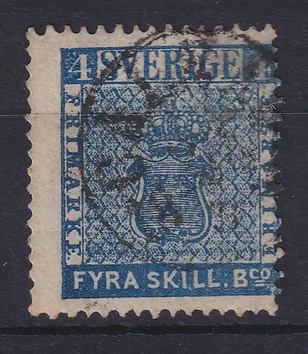 Schweden 1855 Freimarke 4 Sk. dklblau Mi.-Nr. 2a gestempelt CALMAR 