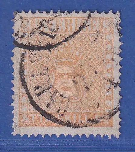 Schweden 1855 Freimarke 8 Sk. orange Mi.-Nr. 4a gestempelt CARLSKRONA 1856 gpr.