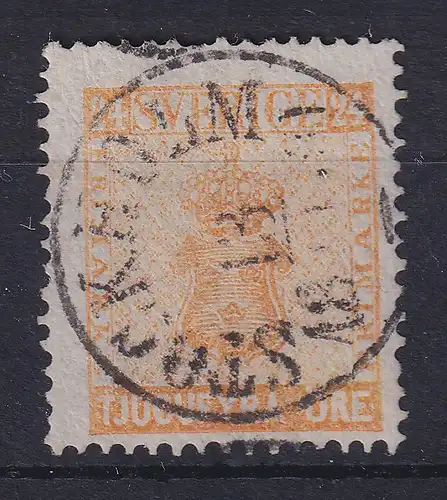Schweden 1858 Freimarke 24 Öre orangegelb Mi.-Nr. 10b schön O STOCKHOLM