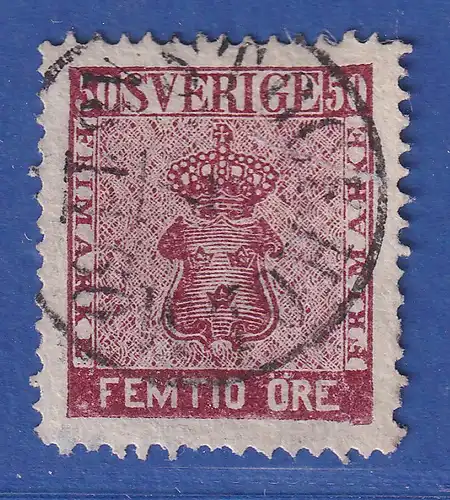 Schweden 1858 Freimarke 50 Öre Mi.-Nr. 12 schön gestempelt STOCKHOLM 1860