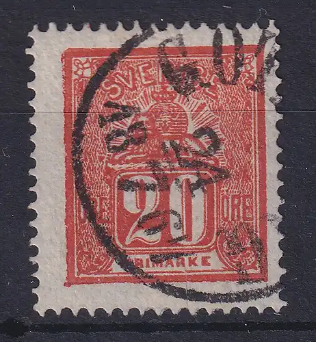 Schweden 1866 Freimarke 20 Öre ziegelrot Mi.-Nr. 16b schön O GÖTEBORG 1867