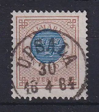 Schweden 1878 Freimarke 1 Krone Mi -Nr. 27 ideal gestempelt UPSALA 1884
