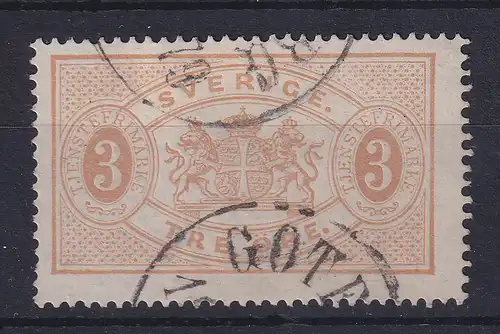Schweden 1874 Dienstmarke Mi.-Nr. 1A gestempelt in Göteborg