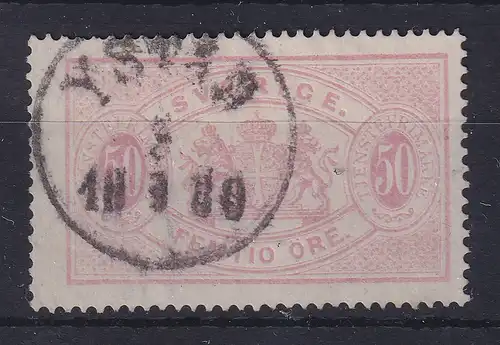 Schweden 1874 Dienstmarke 50 Öre mattrosa Mi.-Nr. 10Aa  gest. YSTAD