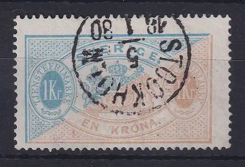 Schweden 1874 Dienstmarke 1 Krone blau/braun Mi.-Nr. 11Aa  gest. STOCKHOLM